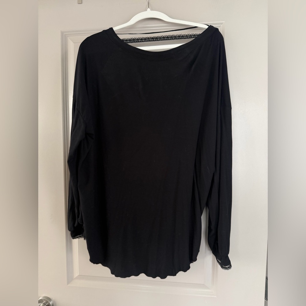 Free People Black Long Sleeve Tunic- Low Back